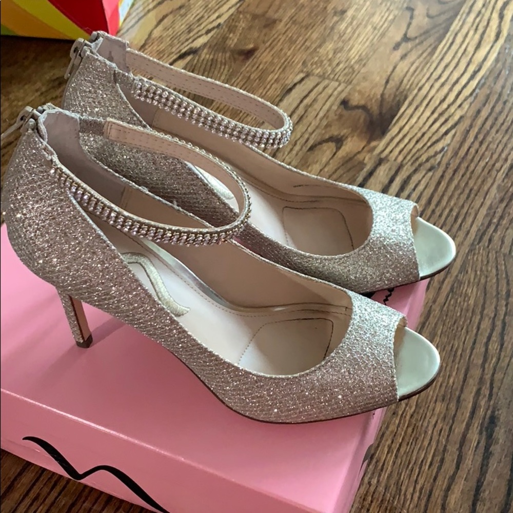 Gold and silver heels